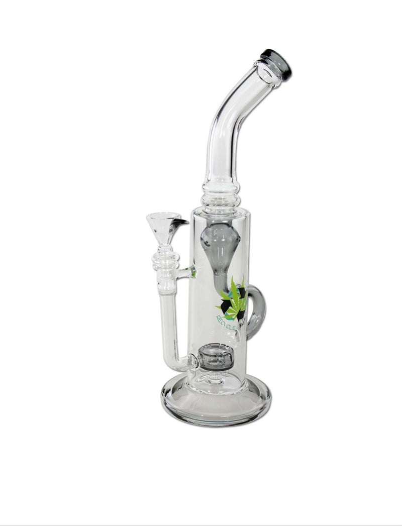 Black Leaf Recycle Bong With Drum Perco Grey