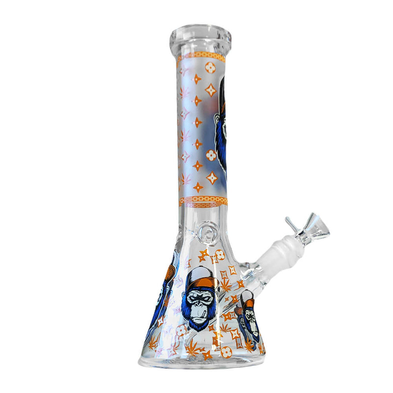 Bong in vetro triplo spessore gorilla arancione 25cm